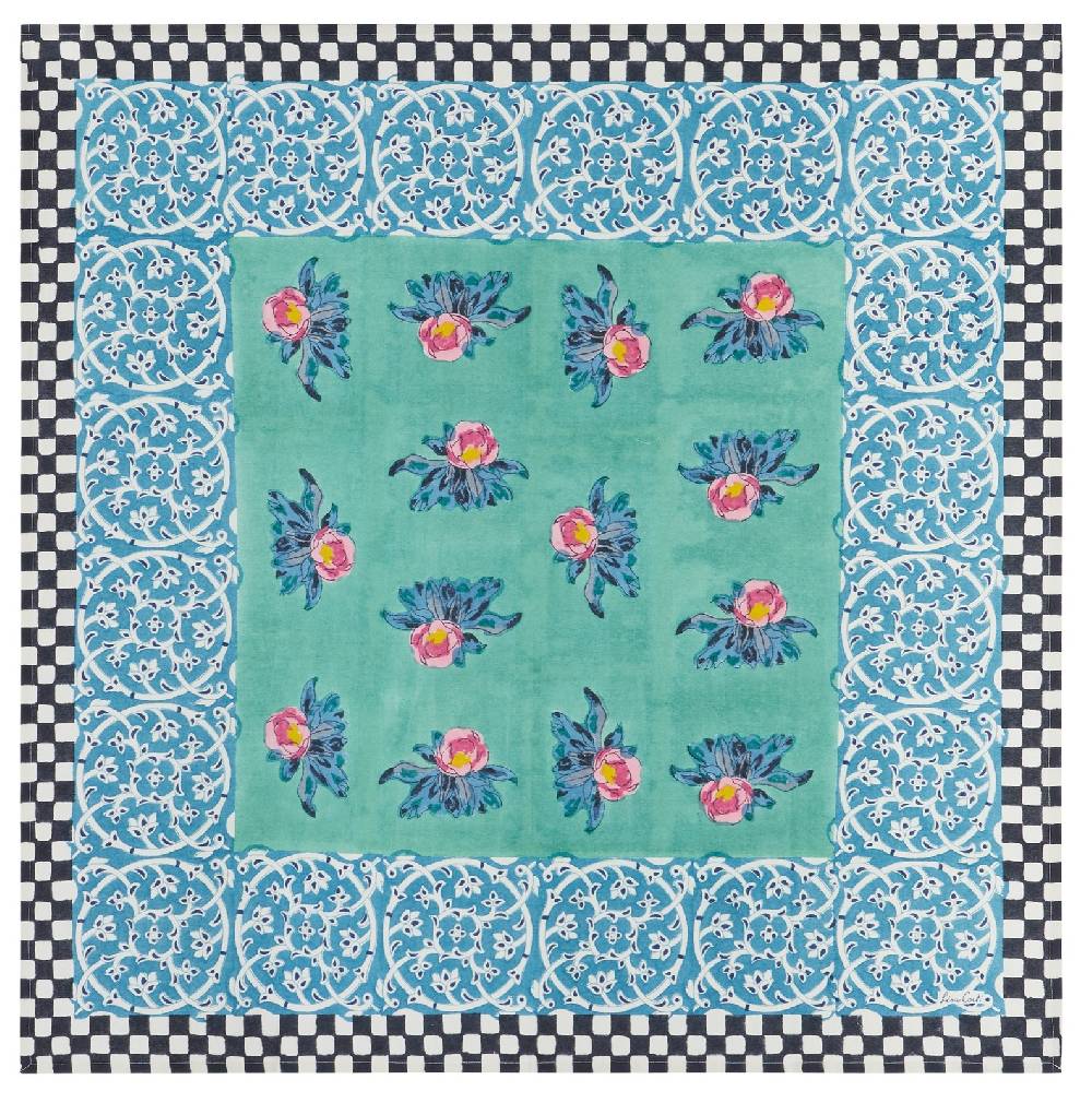 Lisa Corti Telo Cotone 110x110cm Tiles Green