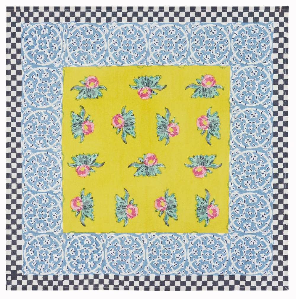 Lisa Corti telo cotone 110x110cm tiles yellow