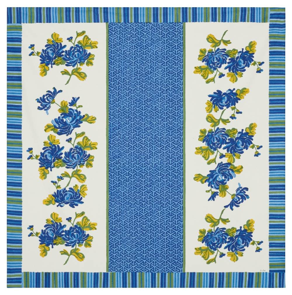 Lisa Corti telo cotone 180x180cm vienna blue cream