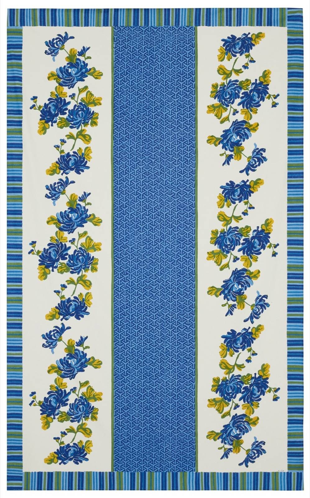 Lisa Corti telo cotone 180x270cm vienna blue cream