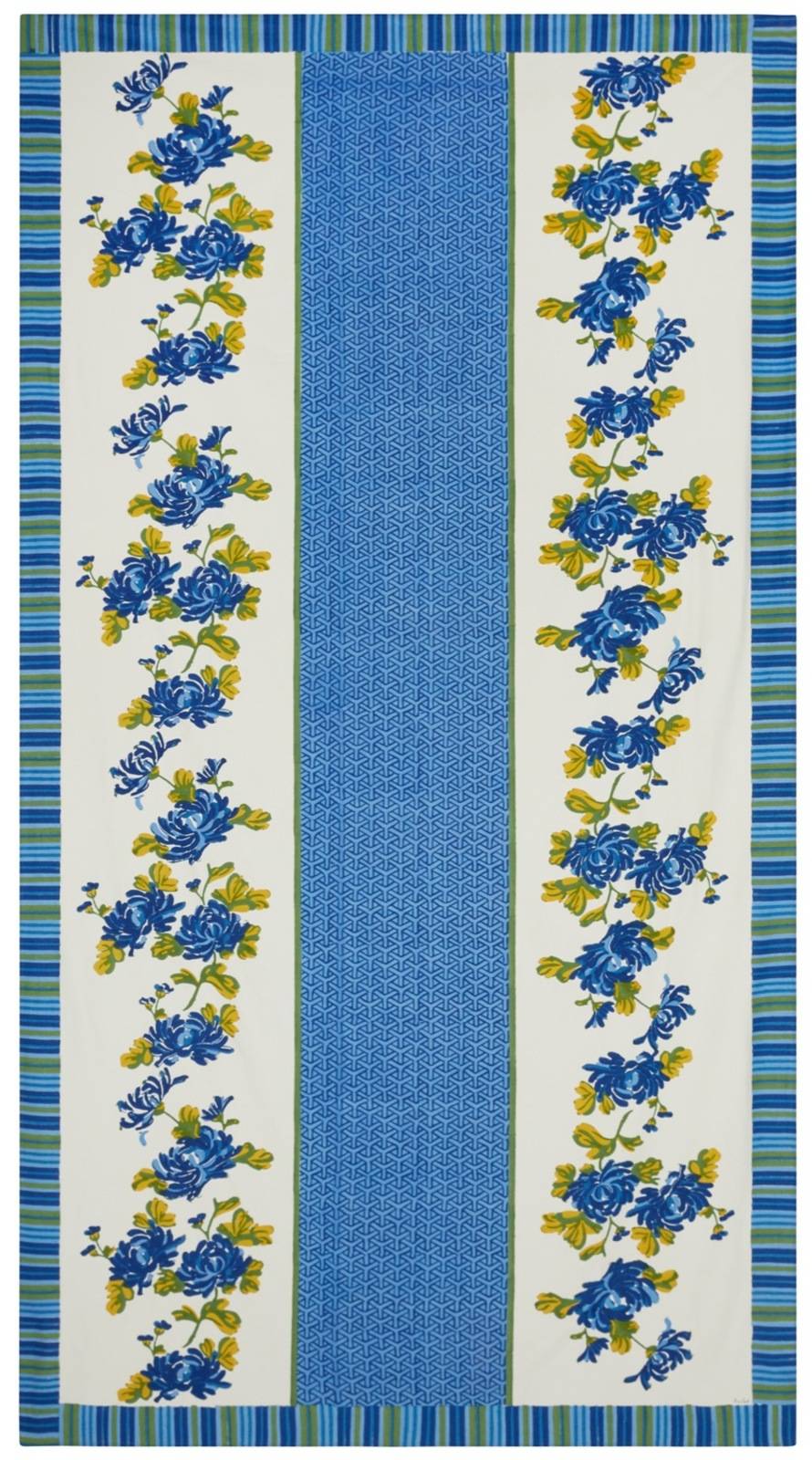 Lisa Corti Telo Cotone 180x350cm Vienna Blue Cream