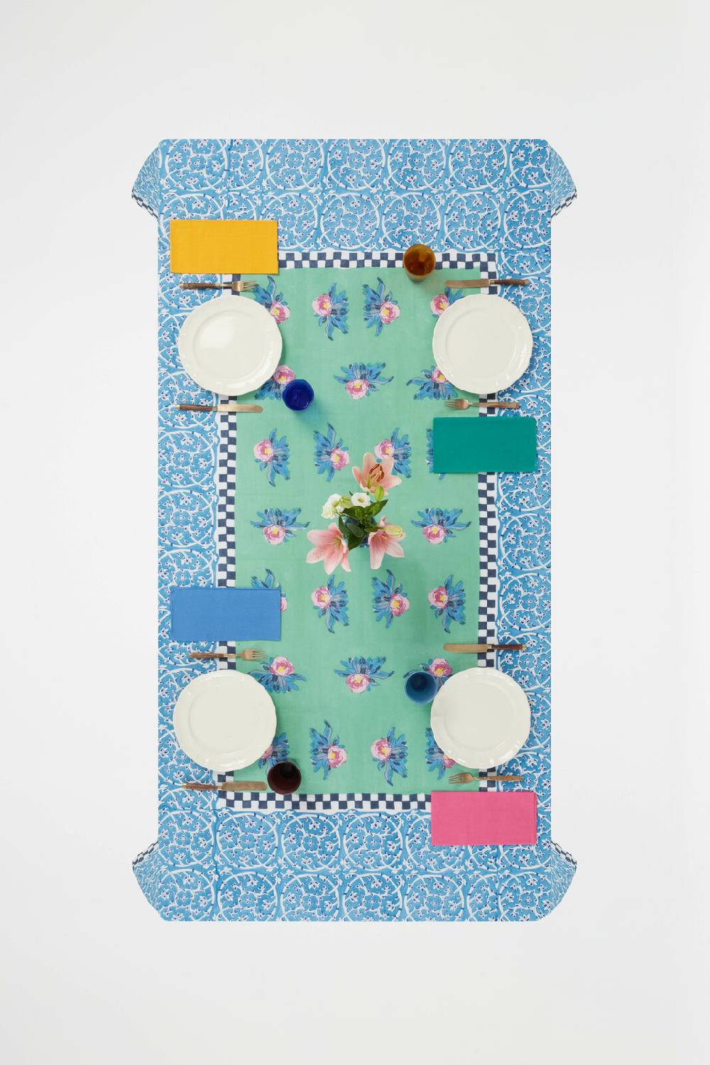 Lisa Corti Telo Cotone 220x270cm Tiles Green