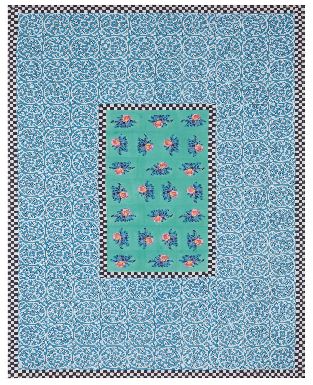 Lisa Corti telo cotone 220x270cm tiles green