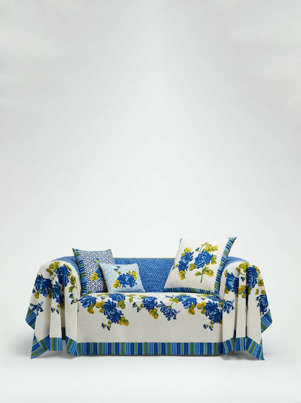 Lisa Corti Telo Cotone 220x350cm Vienna Blue Cream