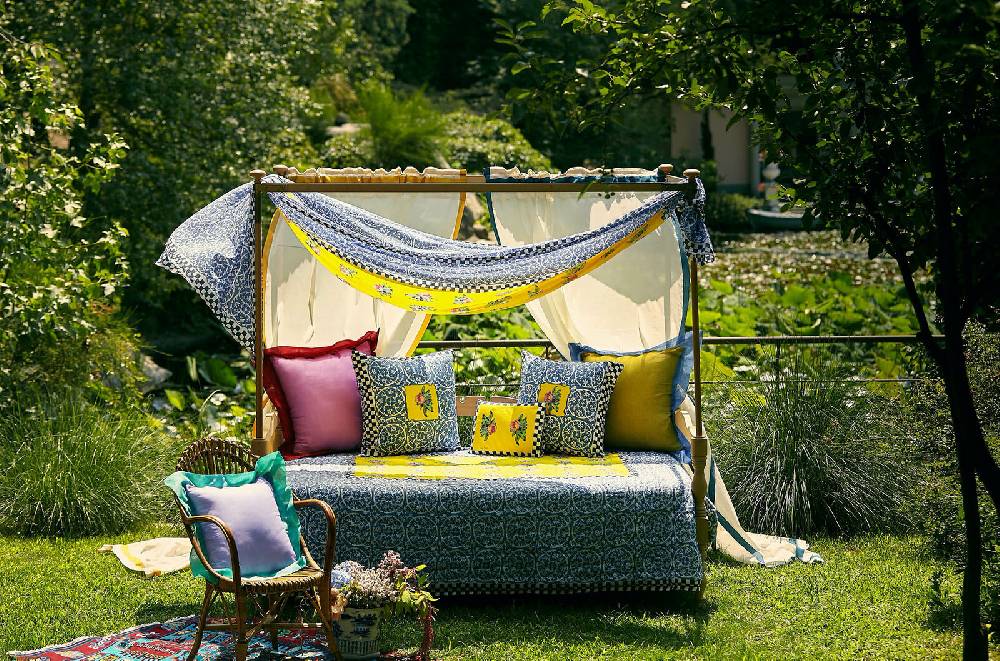 Lisa Corti Tenda Cotone 100x250cm Bordo Grey Blue