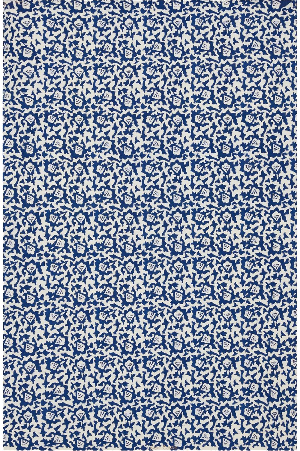 Lisa Corti tessuto arabesque design blue white