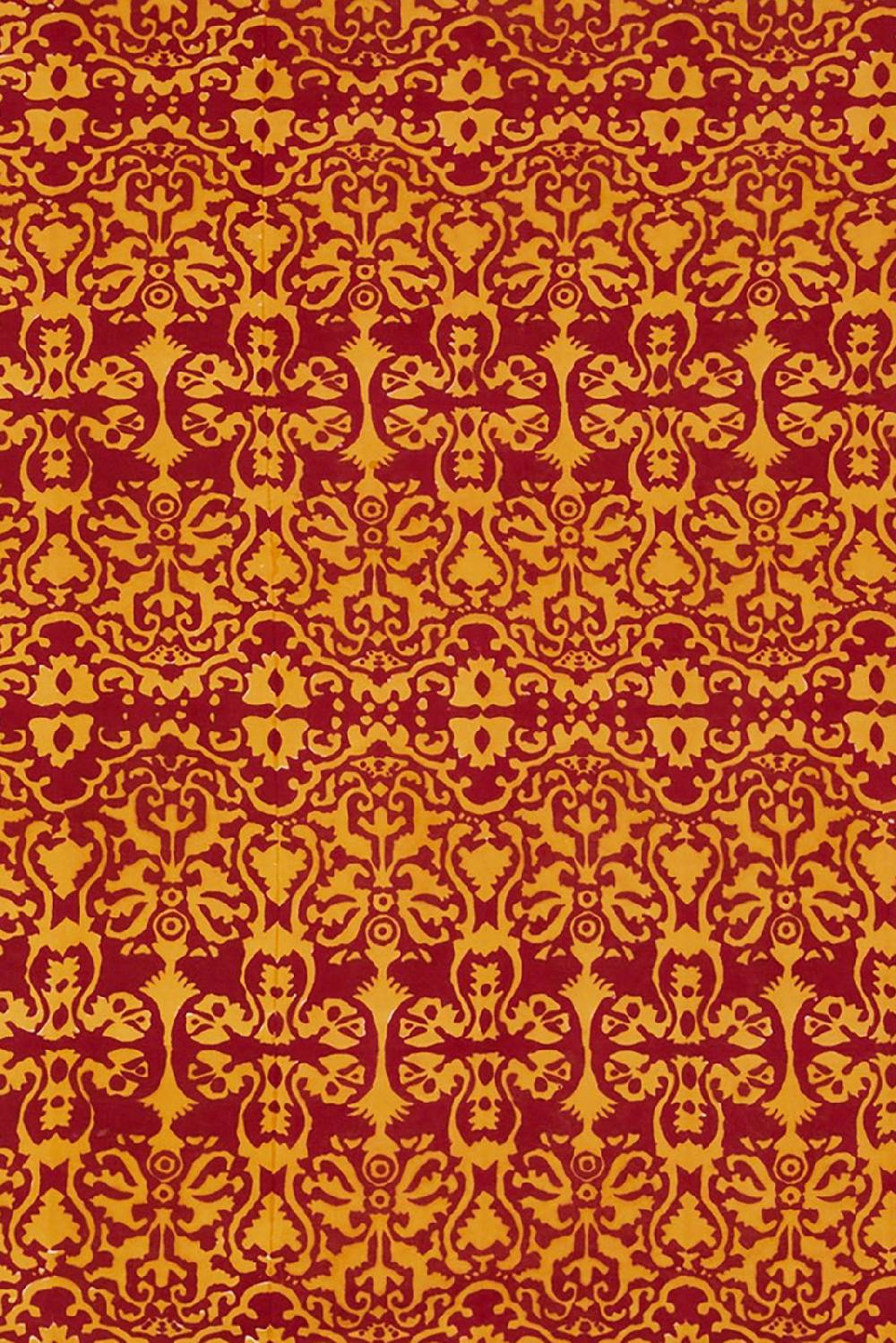 Lisa Corti tessuto damask design maroon cinnamon