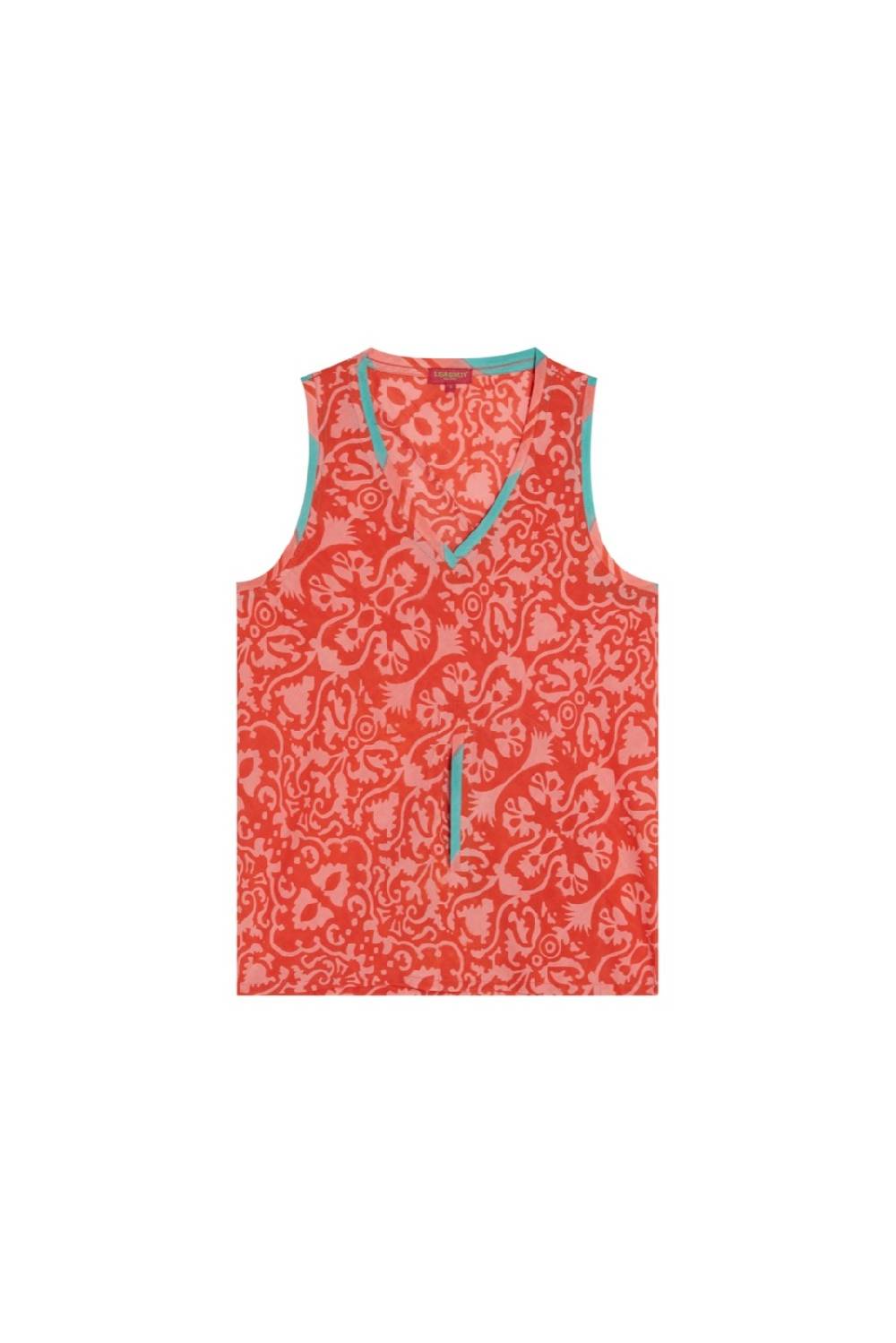 Lisa Corti Top Banyan Damask Design Red