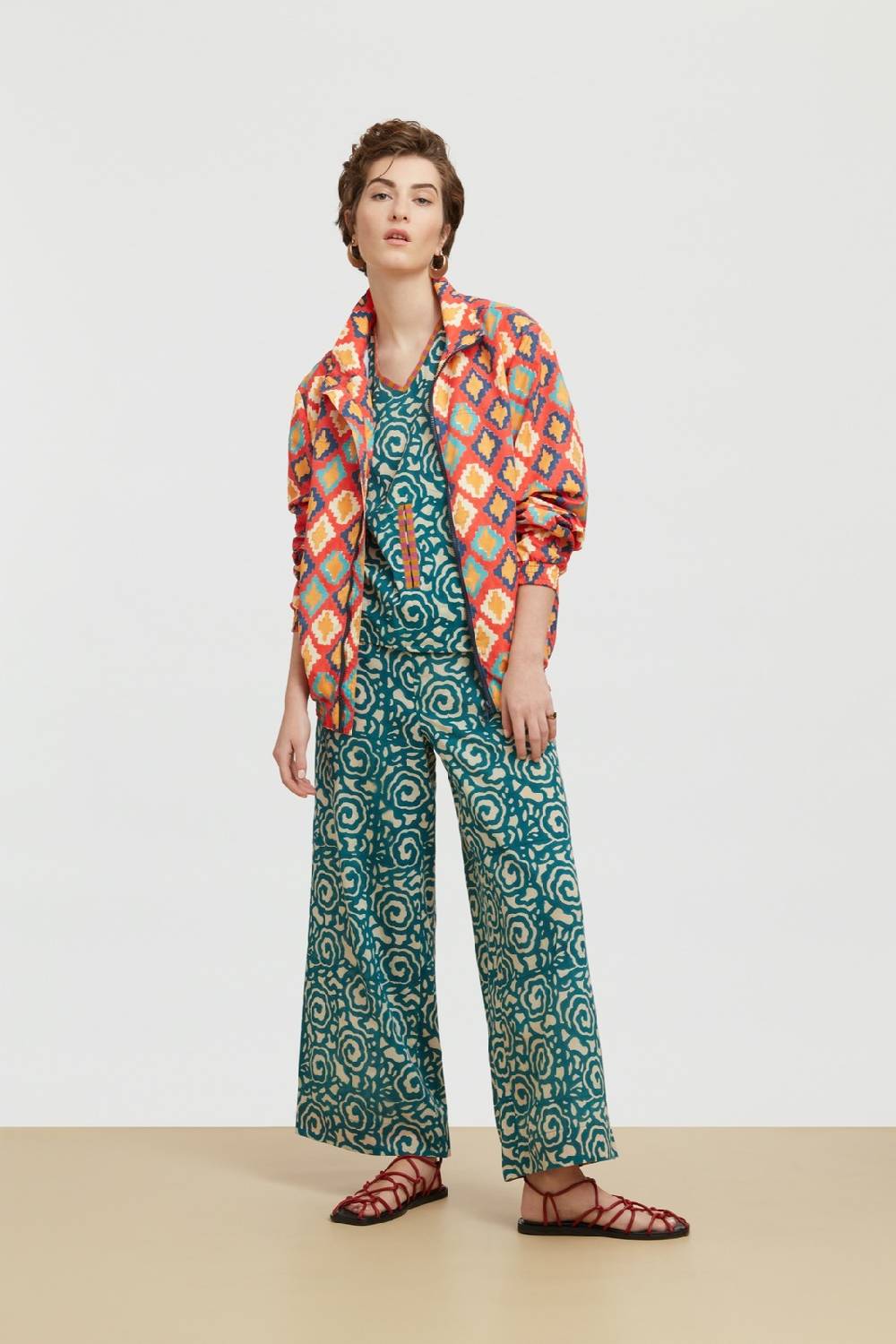 Lisa Corti Top Banyan Spiral Peacock Natural