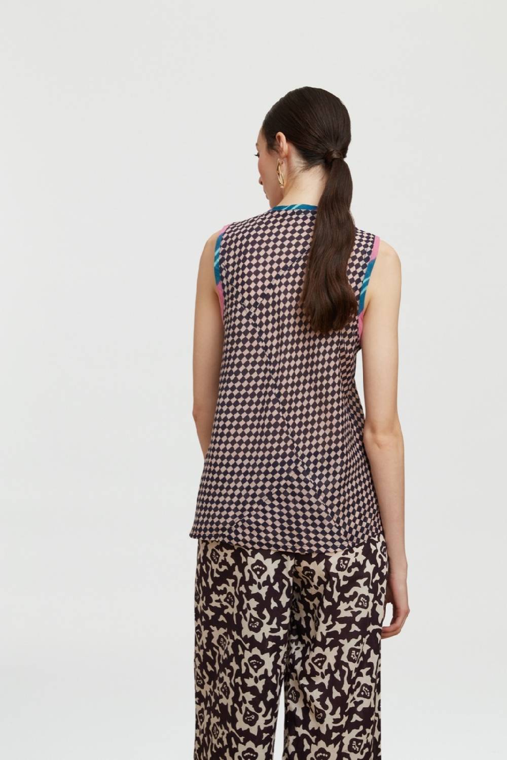 Lisa Corti Top Banyan Tibet Check Payne Butter