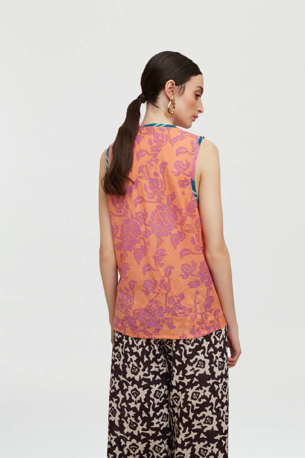 Lisa Corti Top Banyan Tibet Design Peach