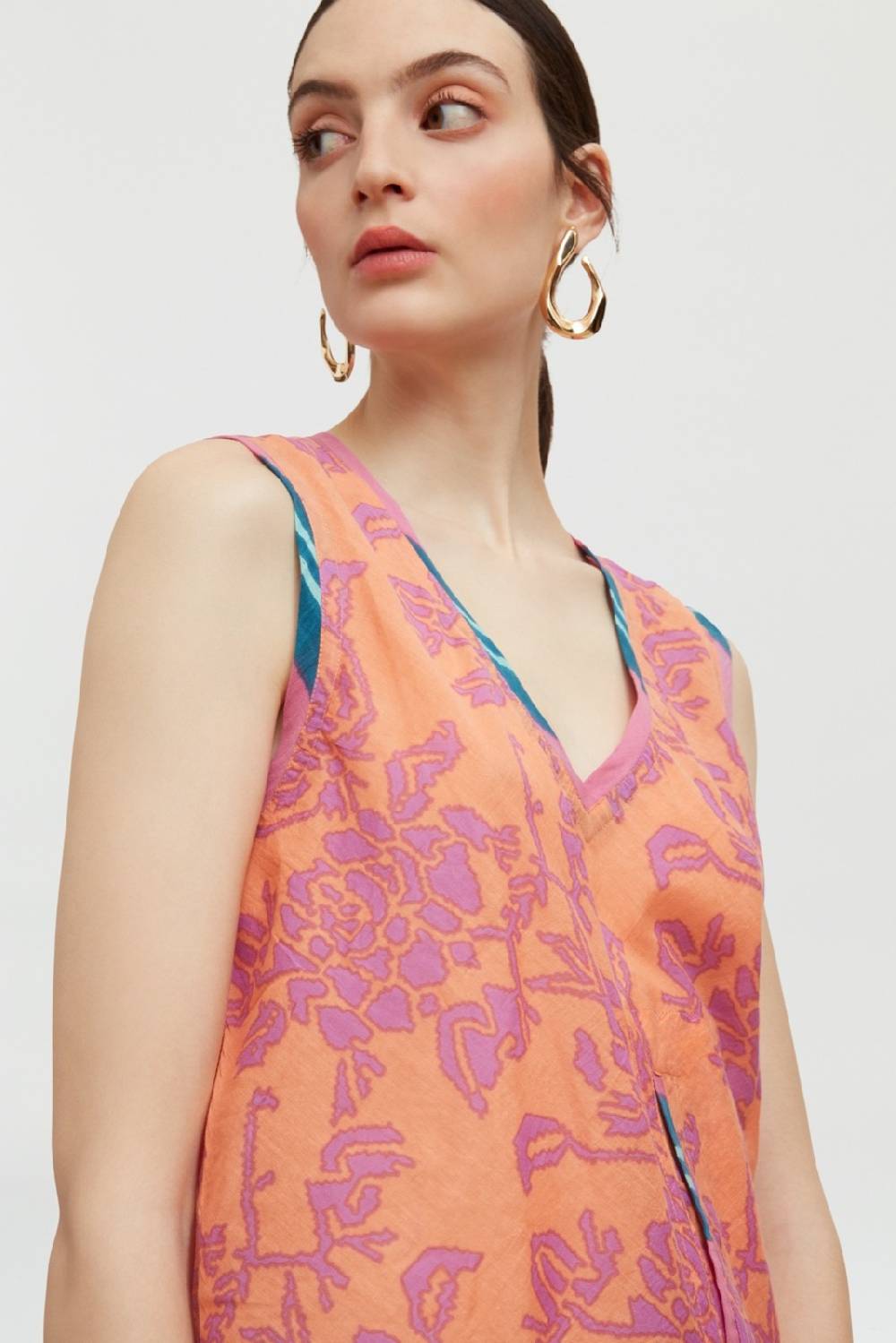 Lisa Corti Top Banyan Tibet Design Peach