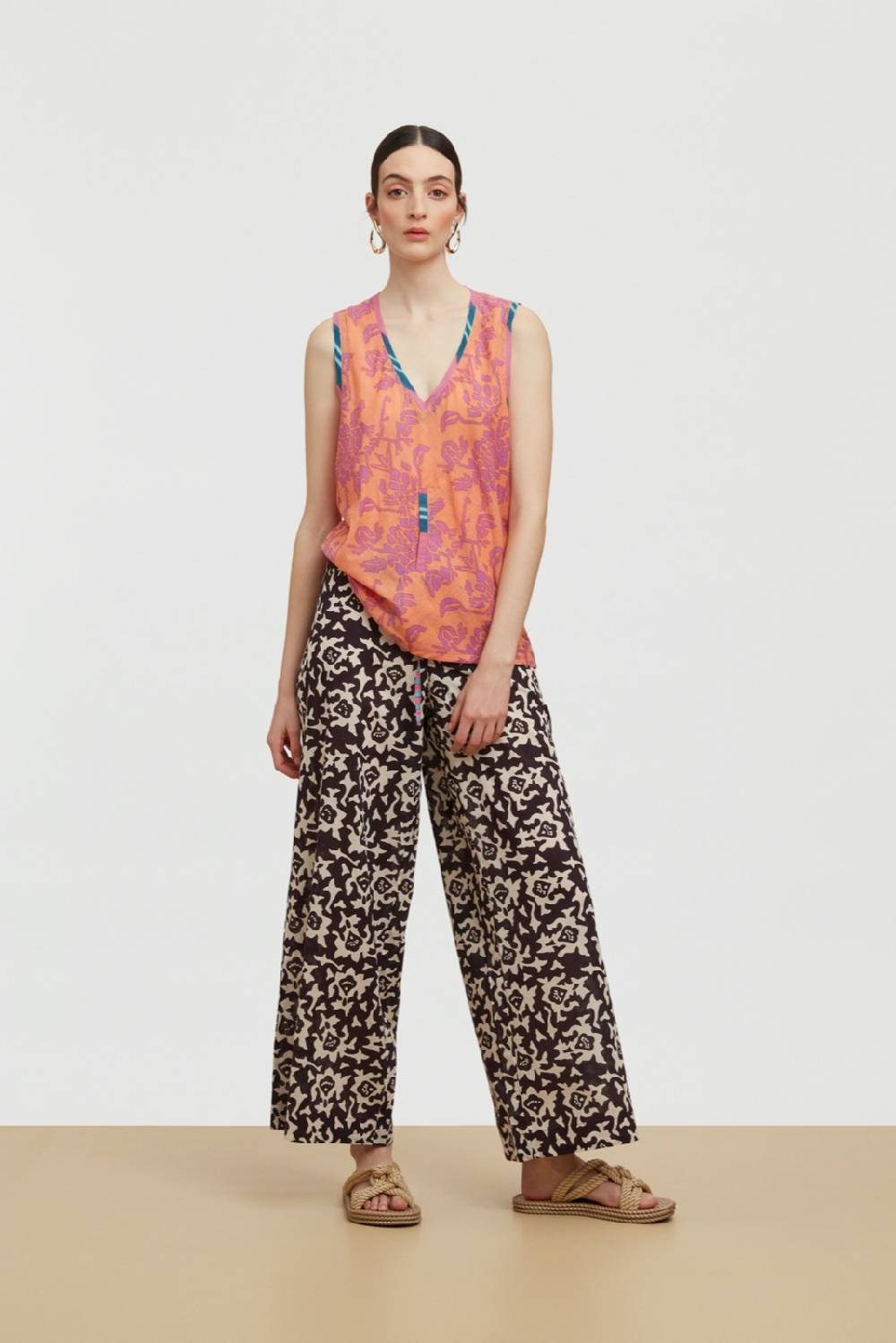 Lisa Corti Top Banyan Tibet Design Peach