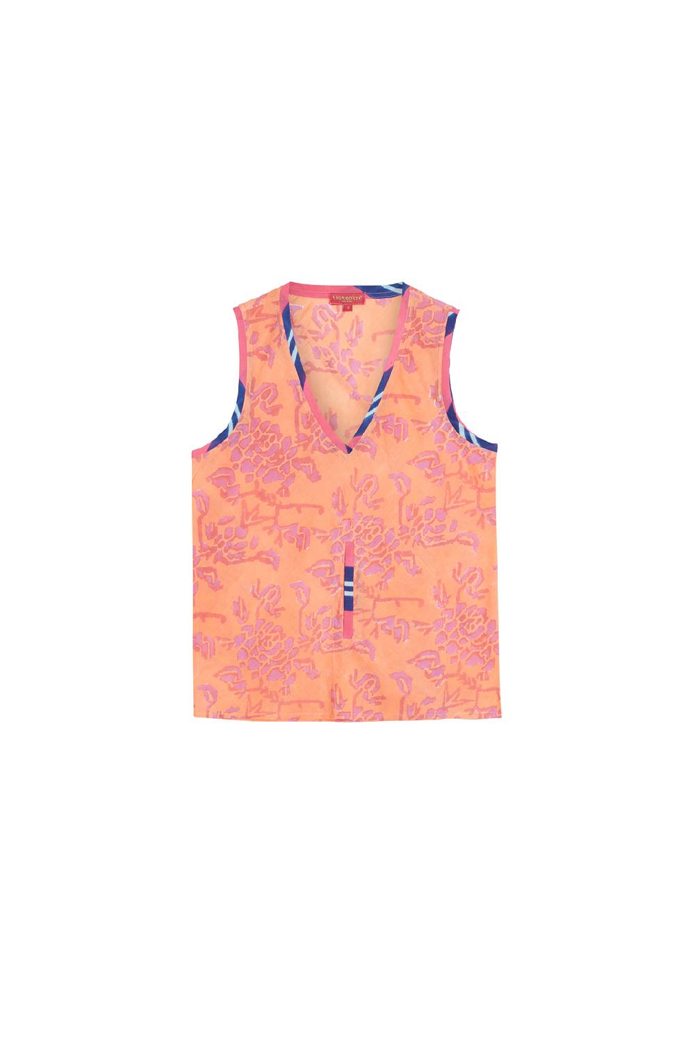 Lisa Corti Top Banyan Tibet Design Peach