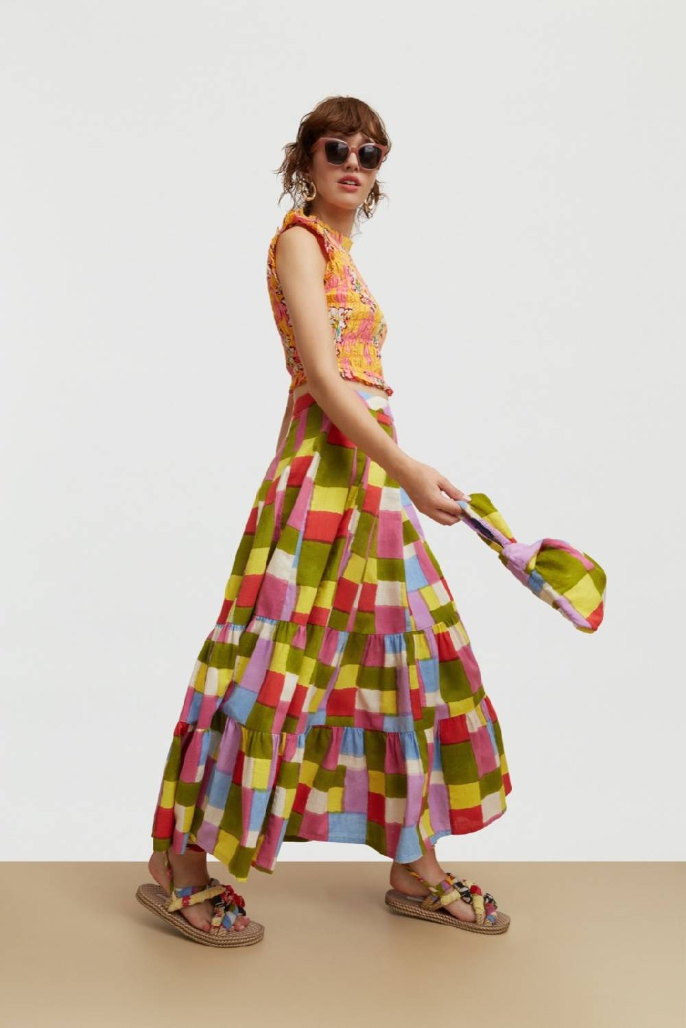 Lisa Corti Top Pineapple Star Flower Light Pink