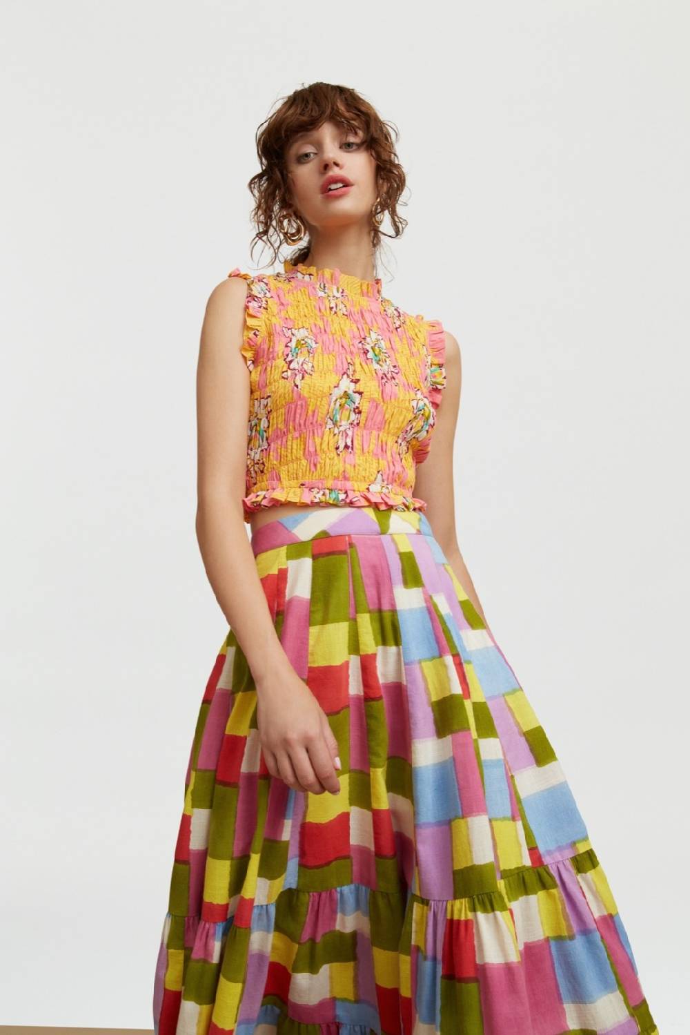 Lisa Corti top pineapple star flower light pink