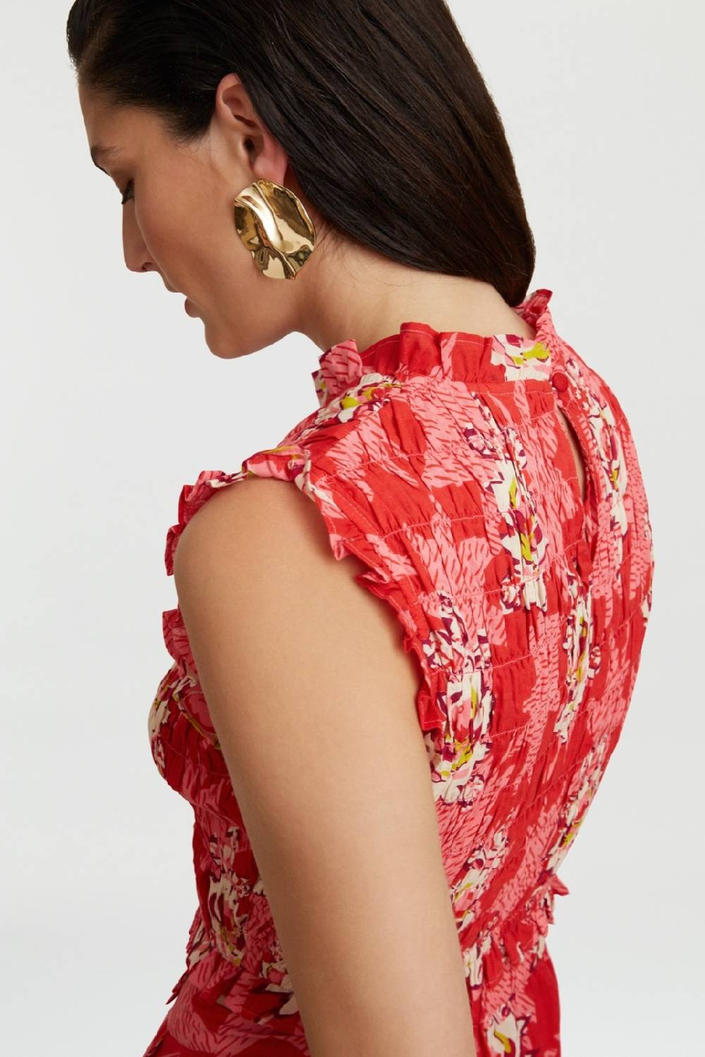 Lisa Corti Top Pineapple Star Flower Red