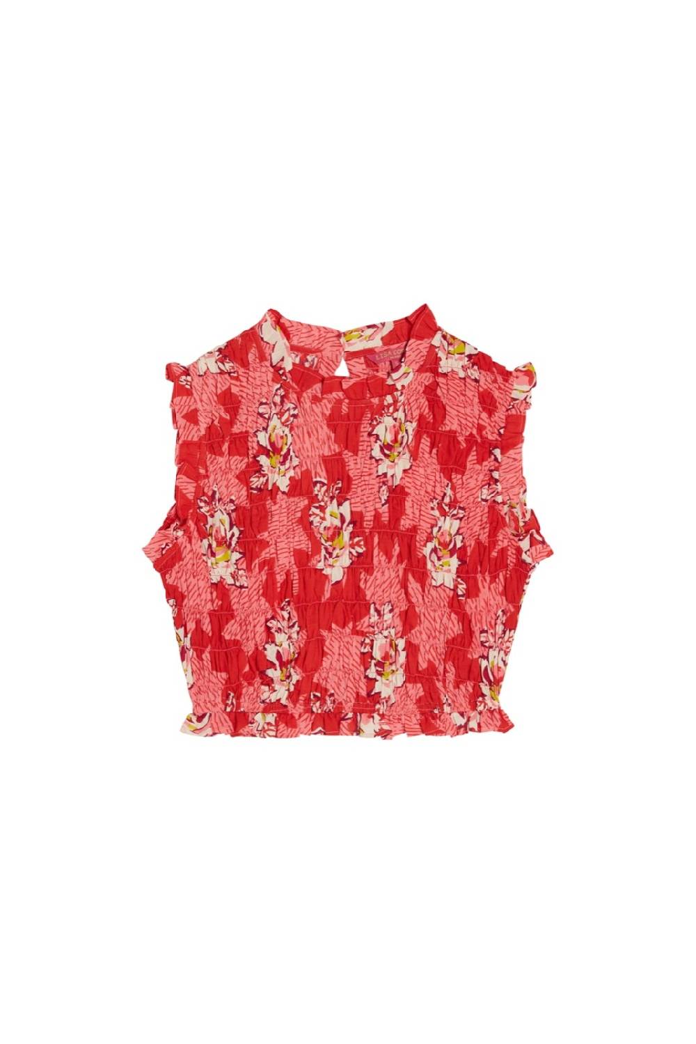 Lisa Corti Top Pineapple Star Flower Red
