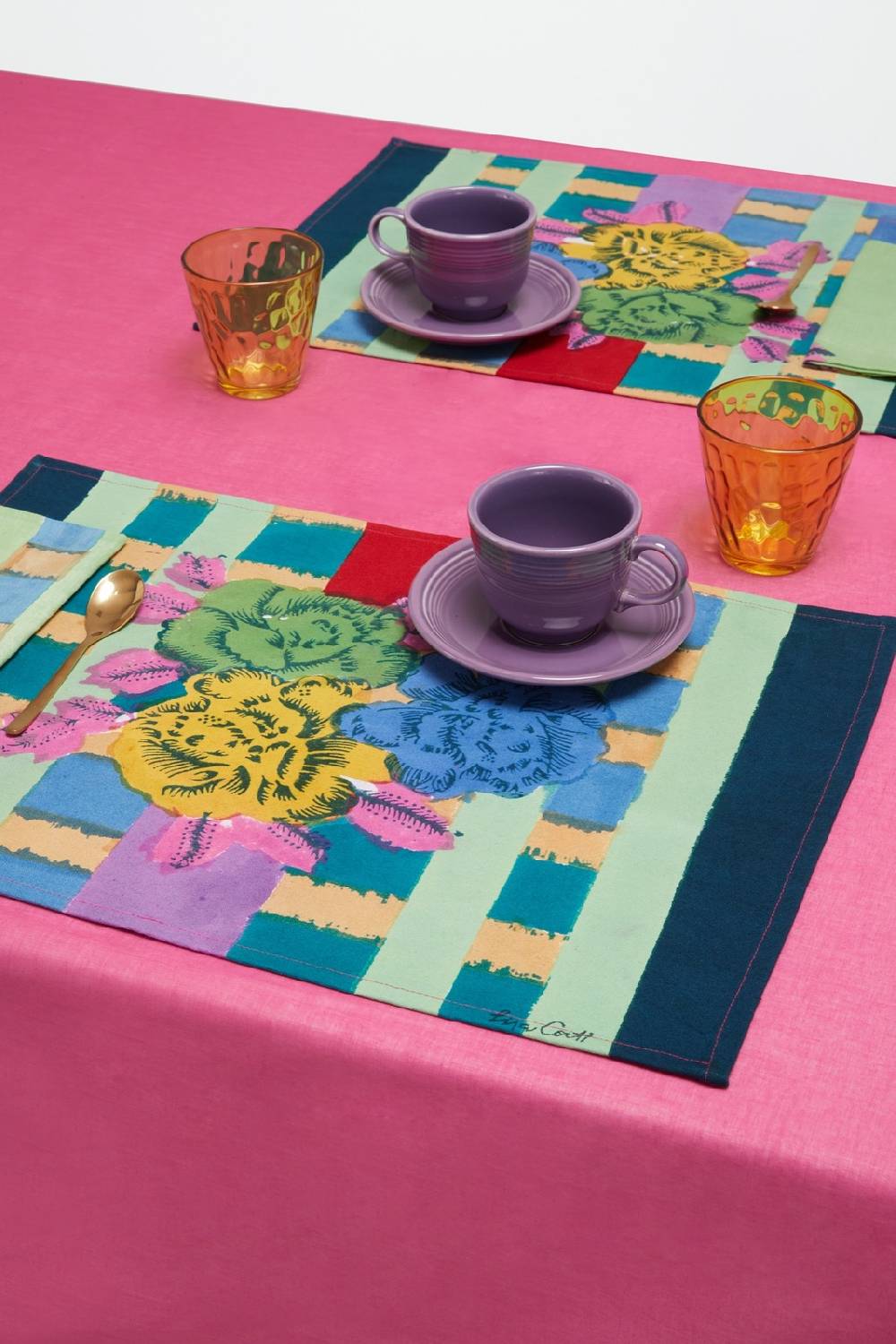 Lisa Corti Tovaglietta Cotone 35x48cm Ankara Aqua