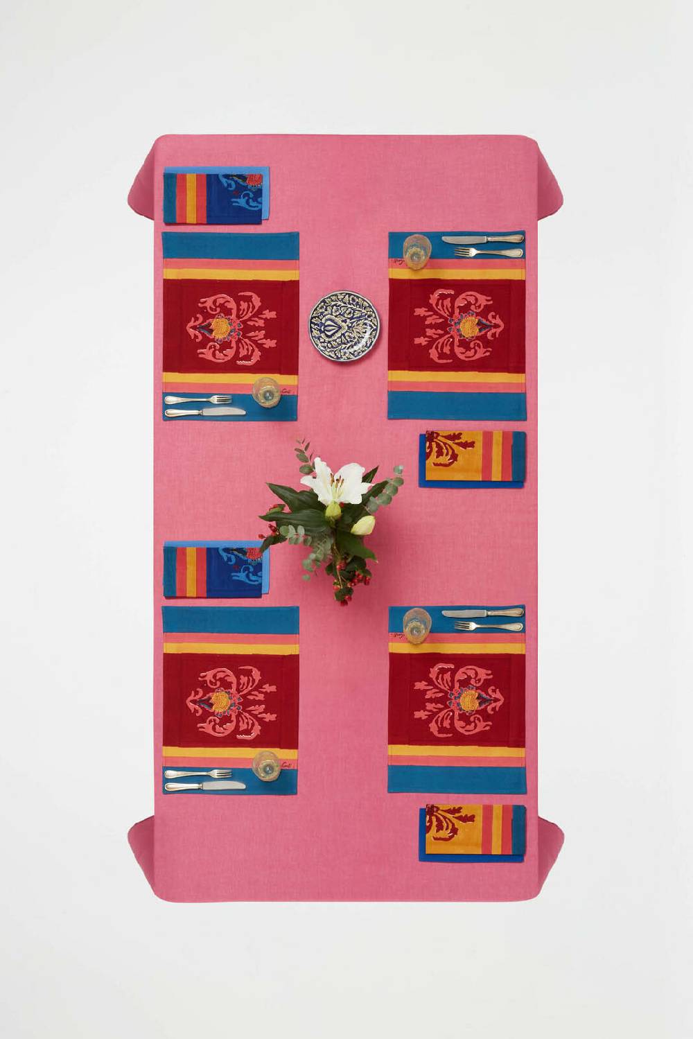 Lisa Corti Tovaglietta Cotone 35x48cm Brocade Red