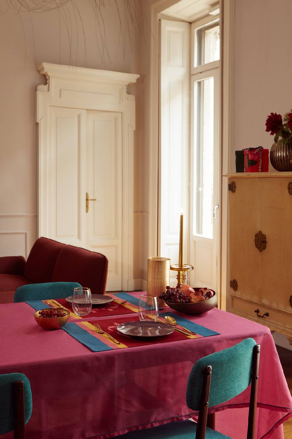 Lisa Corti Tovaglietta Cotone 35x48cm Brocade Red