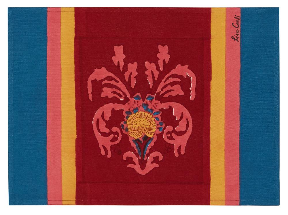Lisa Corti tovaglietta cotone 35x48cm brocade red