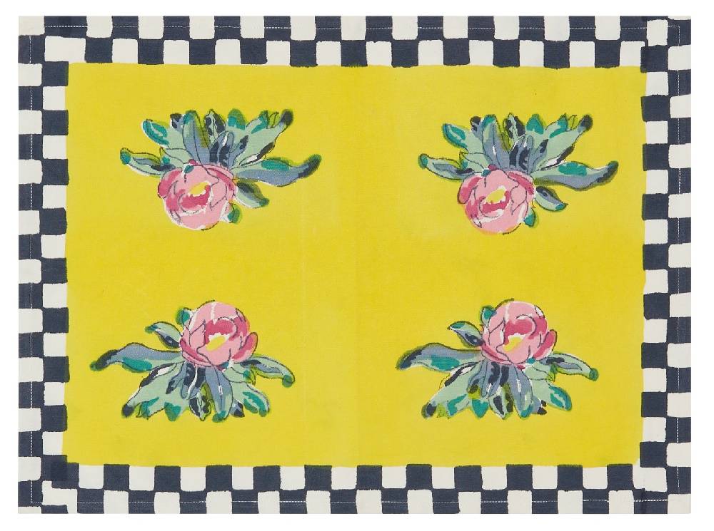 Lisa Corti tovaglietta cotone 35x48cm tiles yellow