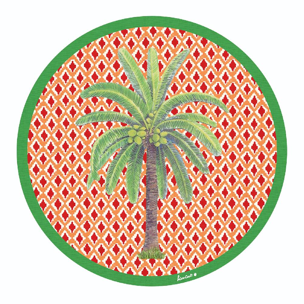 Lisa Corti tovaglietta rigida 34cm hima palma red