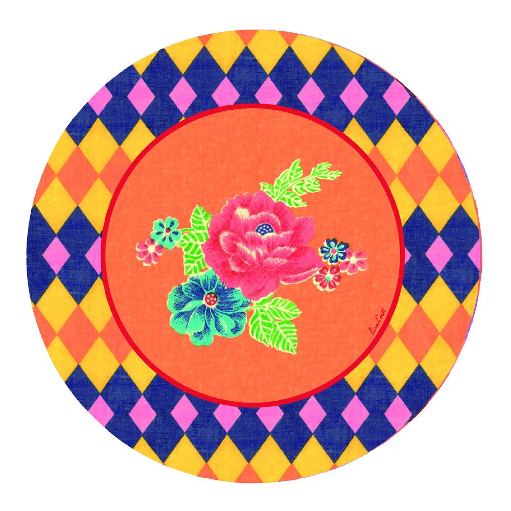 Lisa Corti tovaglietta rigida 34cm losanga orange