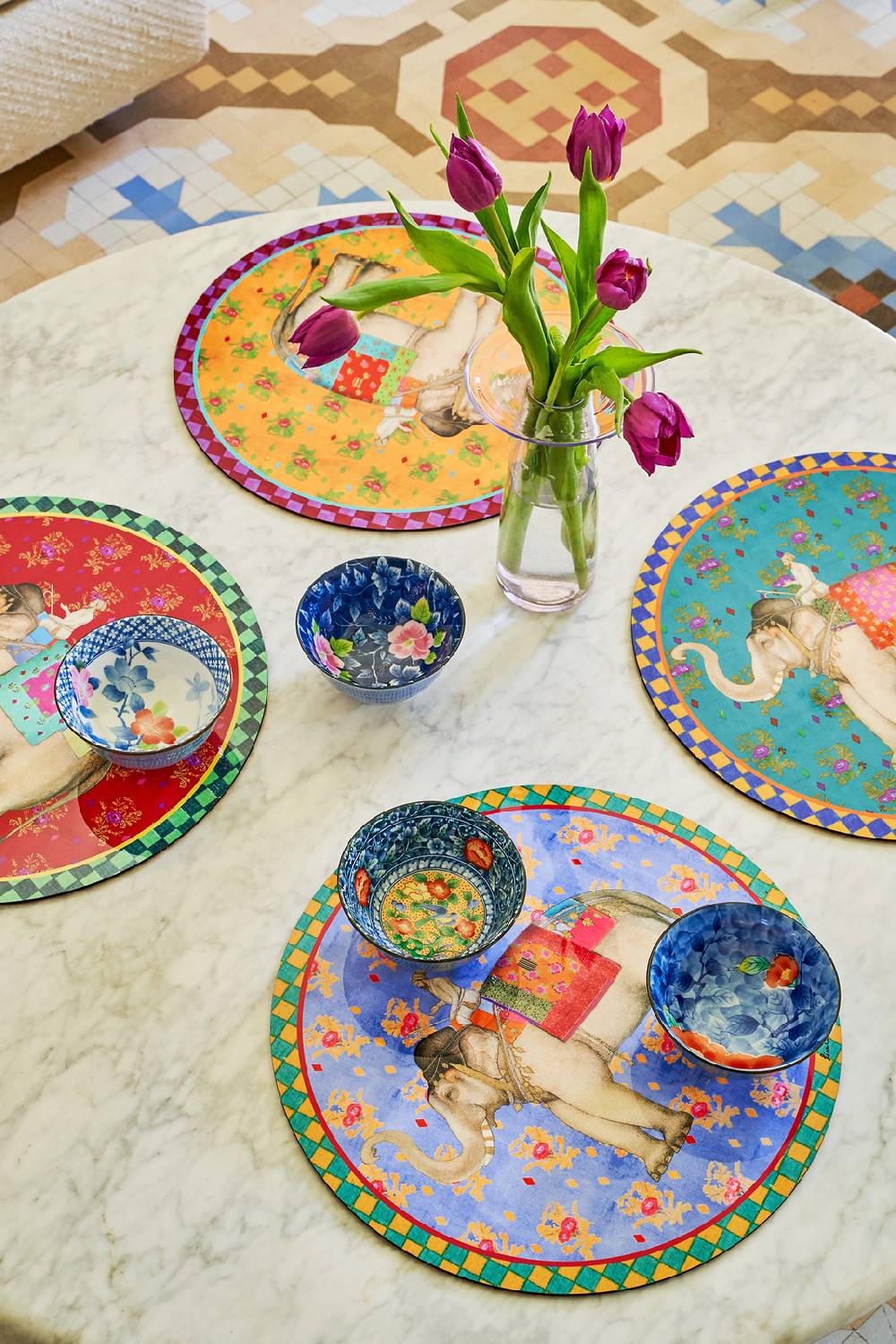 Lisa Corti Tovaglietta Rigida 39cm Elephant Gold