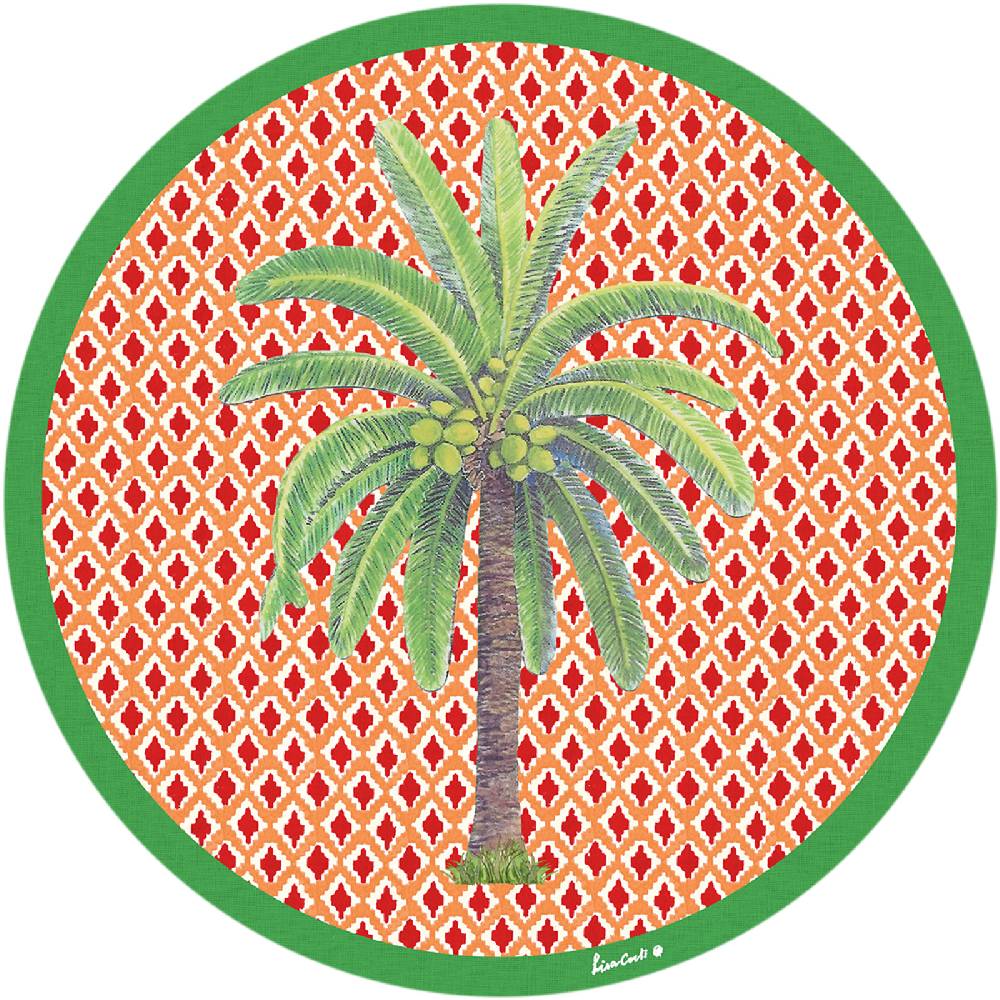 Lisa Corti tovaglietta rigida 39cm hima palma red