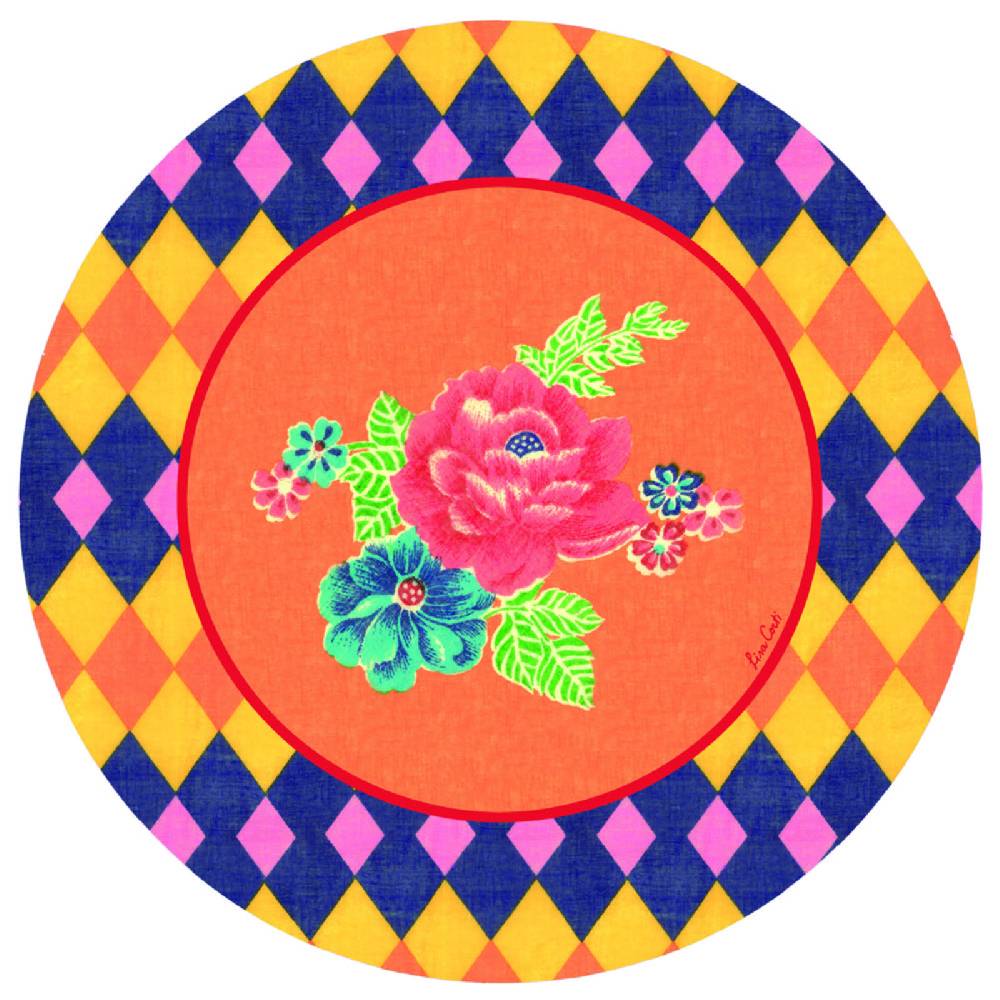 Lisa Corti tovaglietta rigida 39cm losanga orange