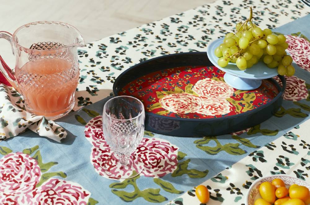 Lisa Corti Vassoio Ovale Leopard Flower Red