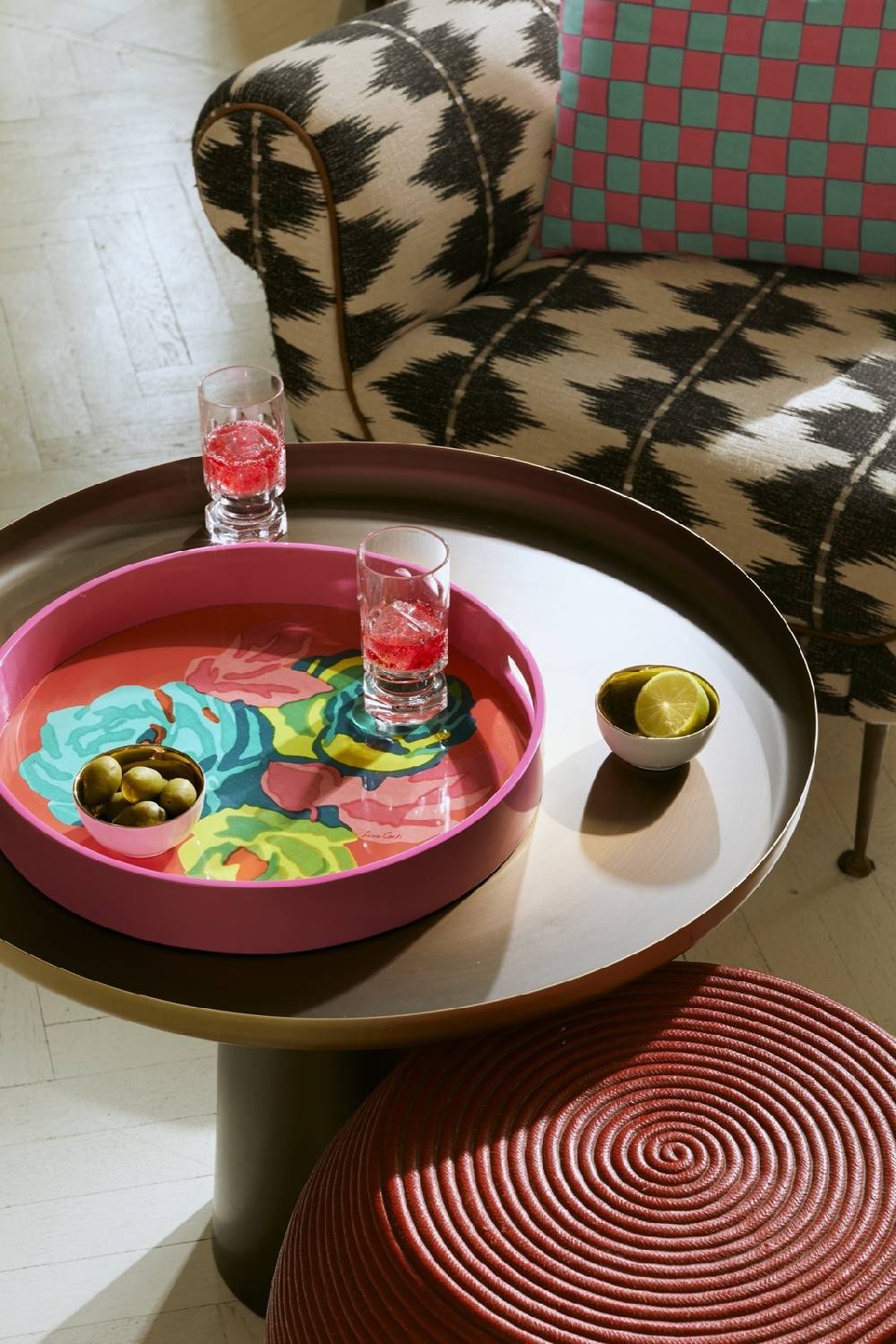 Lisa Corti Vassoio Rotondo Nizam Flower Geranium