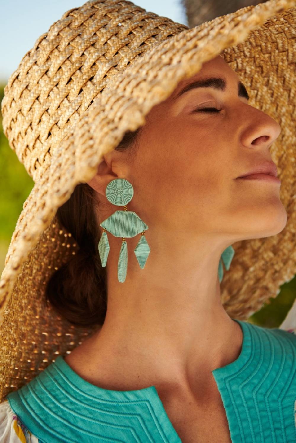 Lisa Corti Orecchini Gio Chandelier In Turchese Rebecca De Ravenel X Lisa Corti