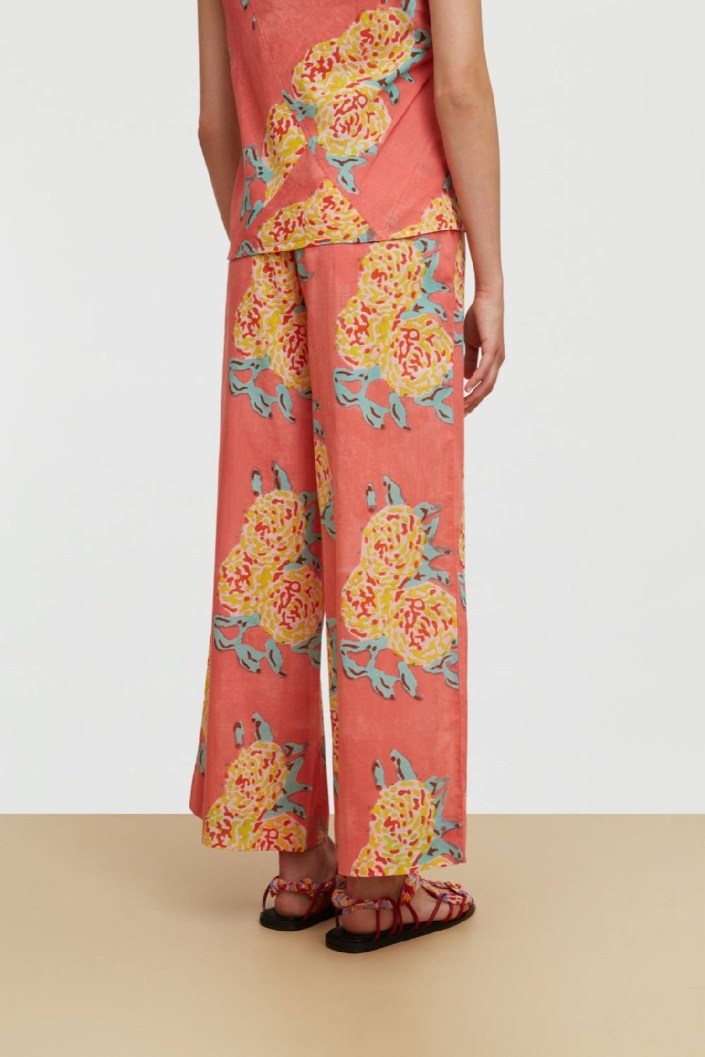 Lisa Corti Pantalone Cabana Leopard Flower Old Pink