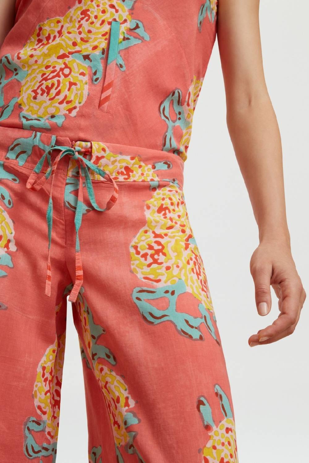 Lisa Corti Pantalone Cabana Leopard Flower Old Pink