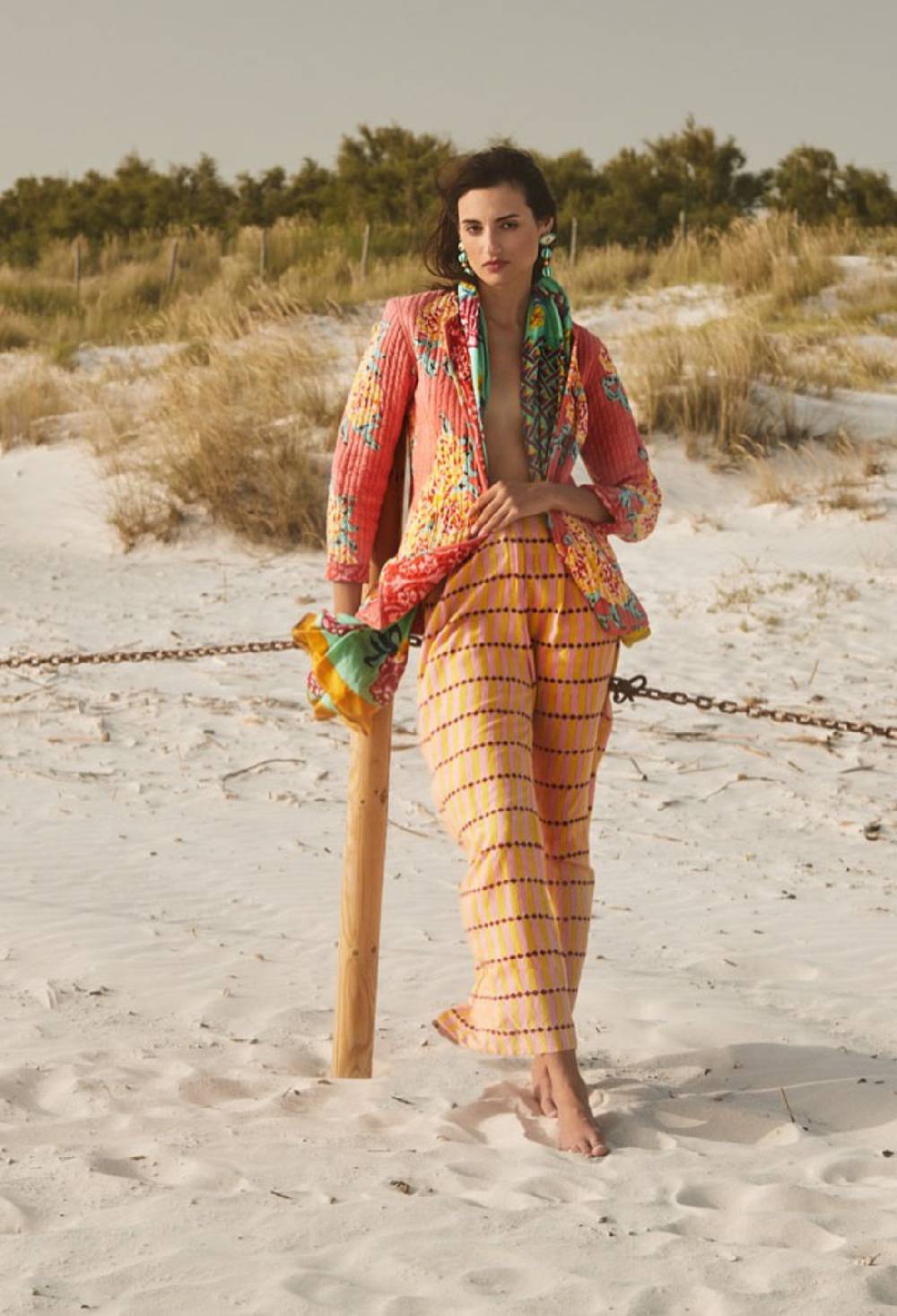 Lisa Corti Pantalone Theresa Diamond Stripes Light Yellow