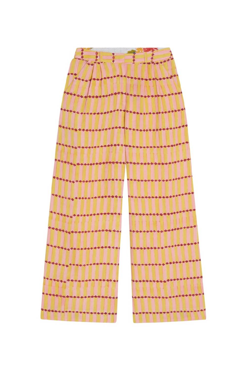 Lisa Corti Pantalone Theresa Diamond Stripes Light Yellow