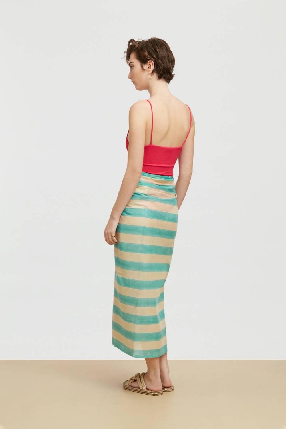 Lisa Corti Pareo Issimo X Lisa Corti Bouganville Stripes White Veronese