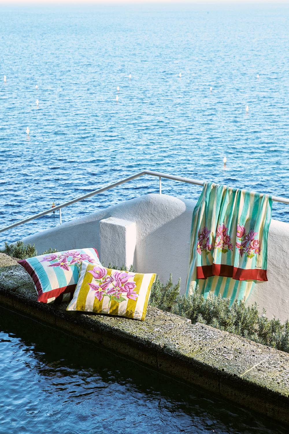 Lisa Corti Pareo Issimo X Lisa Corti Bouganville Stripes White Veronese