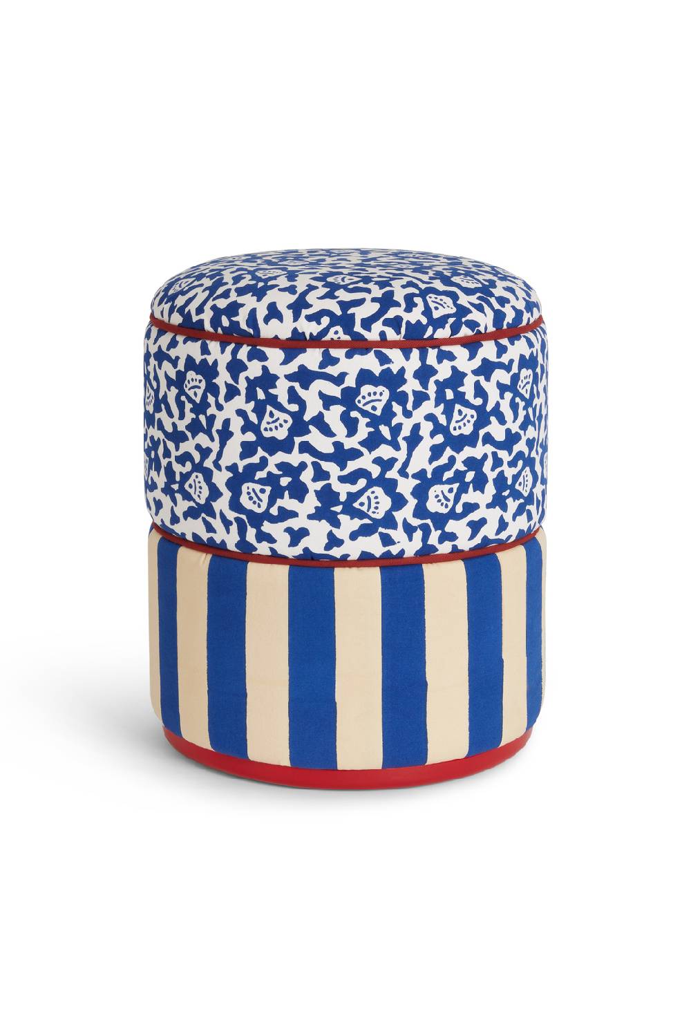 Lisa Corti pouf arabesque blue stripes blue natural