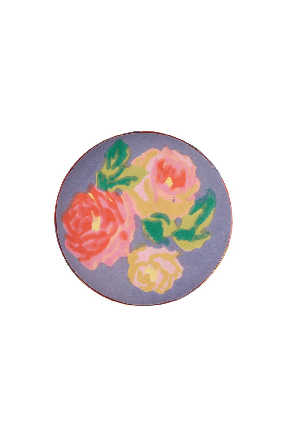 Lisa Corti Pouf Nizam Grey Stripes Red Black Acid Green