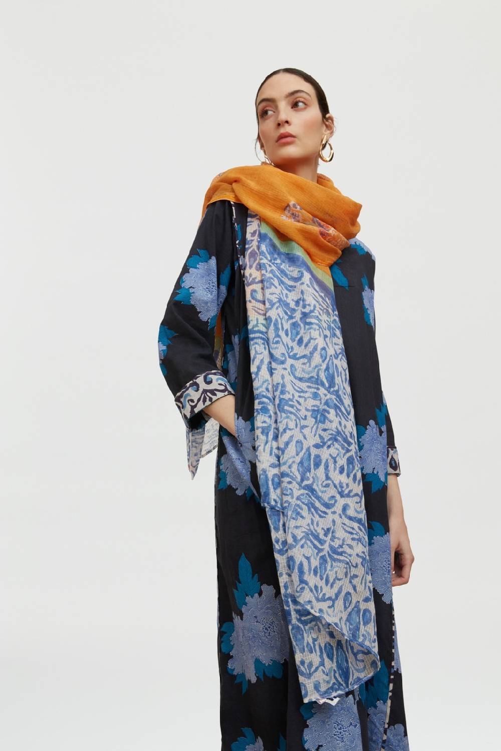 Lisa Corti scialle kotadoria 100x200cm bibelot orange 100x200