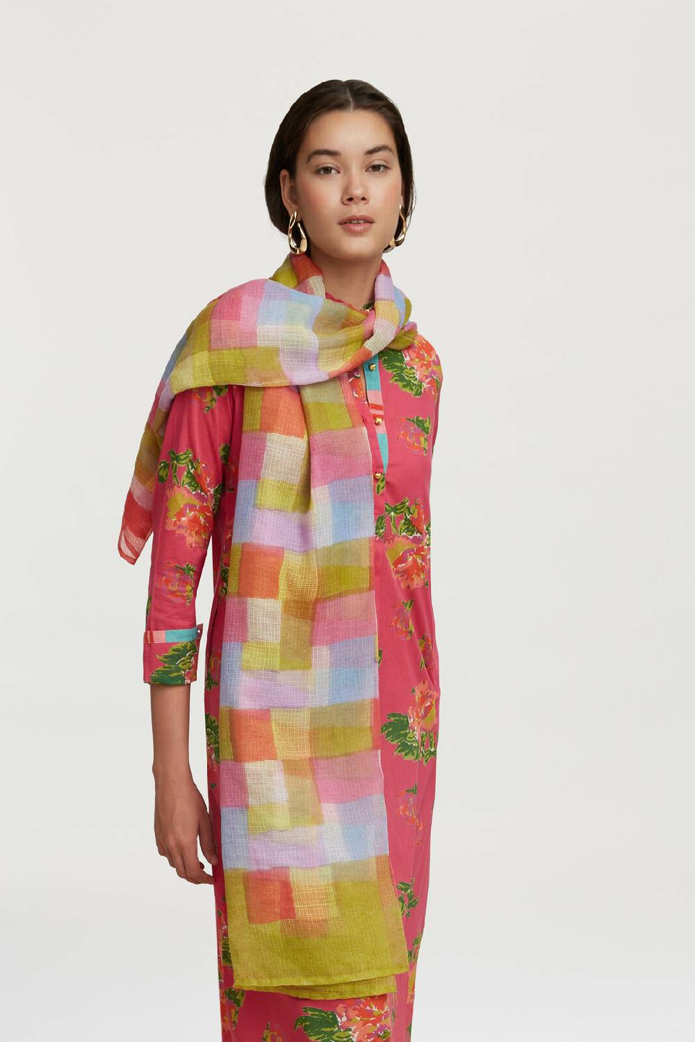 Lisa Corti scialle kotadoria 100x200cm geesband acid green