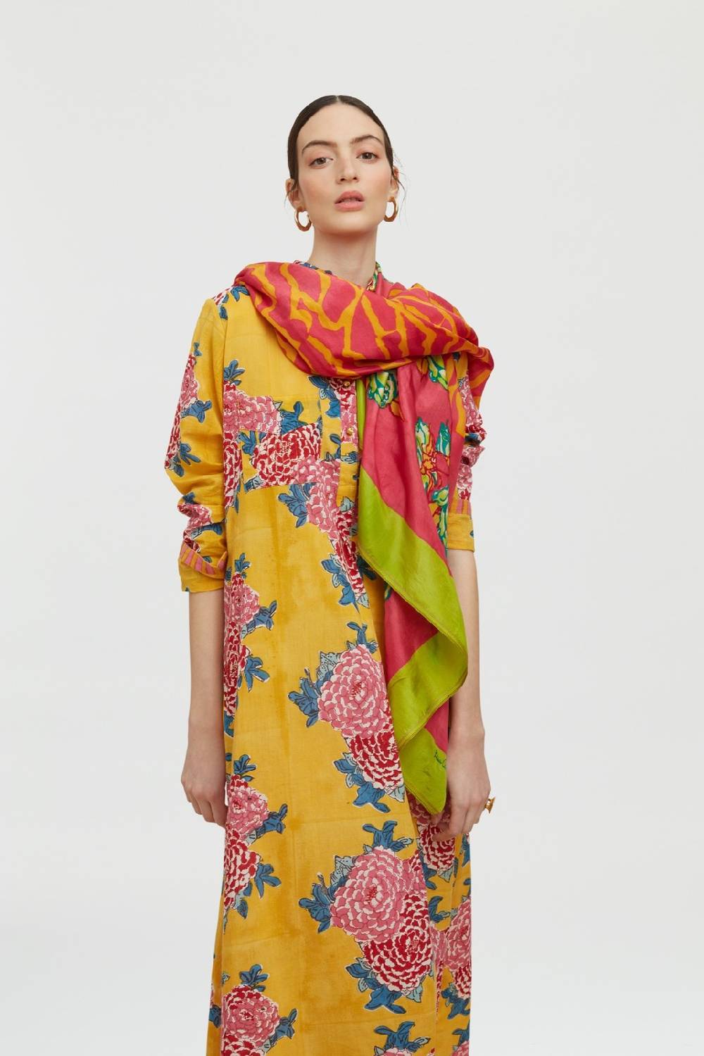 Lisa Corti scialle seta 100x200cm butterfly wing geranium