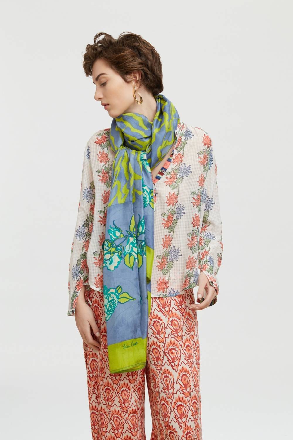 Lisa Corti scialle seta 100x200cm butterfly wing glicine