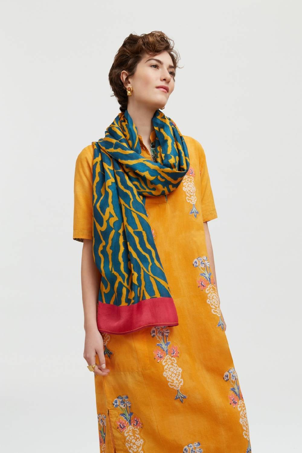 Lisa Corti scialle seta 100x200cm butterfly wing orange