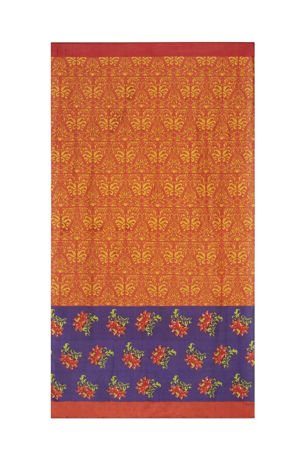 Lisa Corti Scialle Seta 100x200cm Tangeri Damask Rust