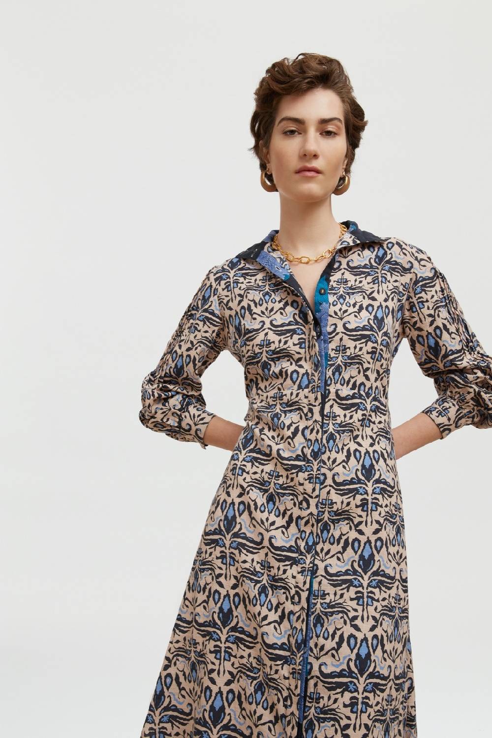 Lisa Corti Soprabito Trapeze Abhanery Damasque Black